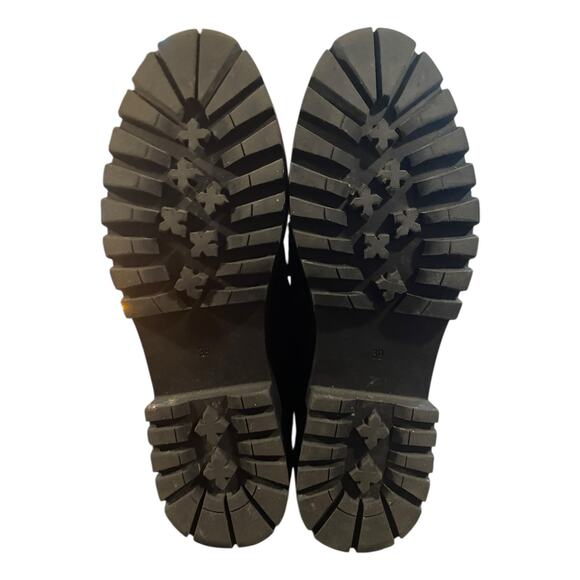 H & M Penny Loafers Womens EUR39/US8.5 Black Leather Retro Y2K Chunky Lug Sole - Picture 7 of 9